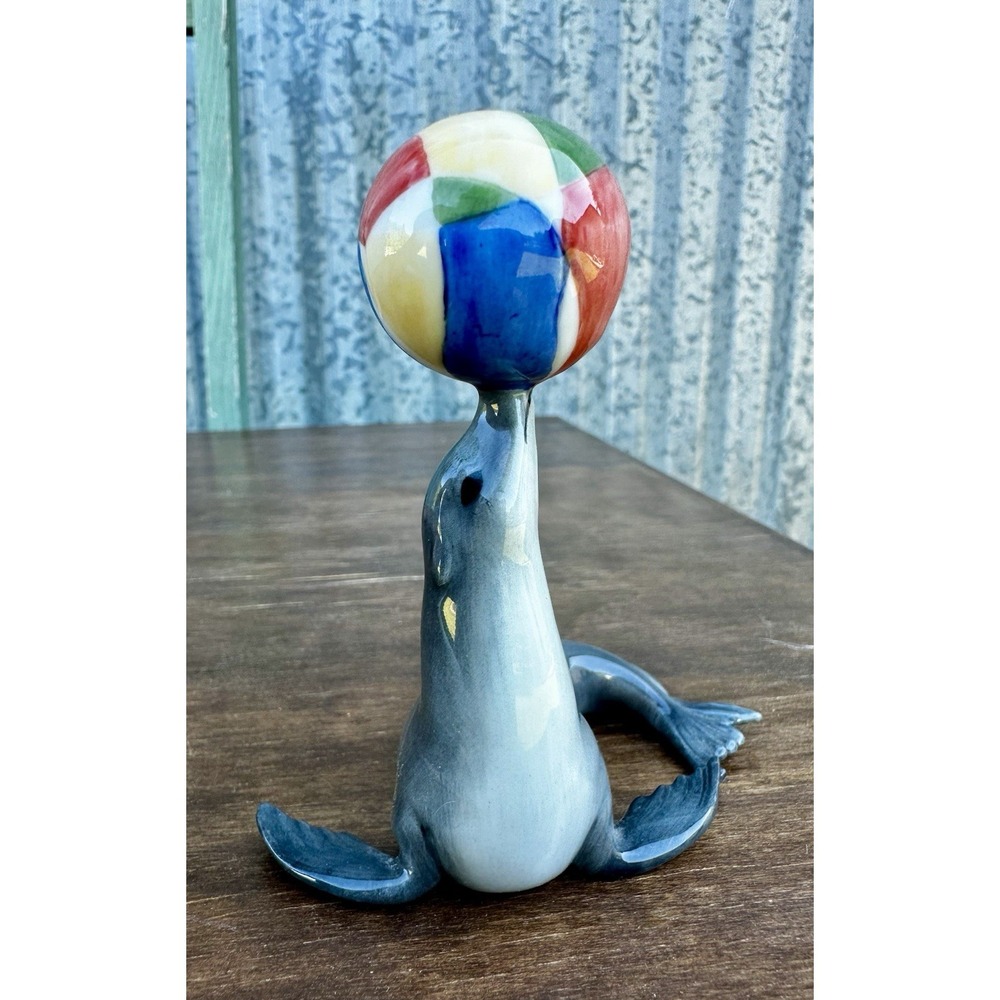 Royal Copenhagen Mini Collection Sea Lion with Ball Figurine 202 Circus 1st Qlty - Picture 3 of 11